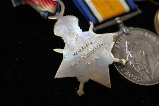 Two WWI Thornton family medal groups and other medals